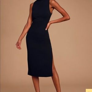 LuLu’s Black Mock Neck Sleeveless Bodycon